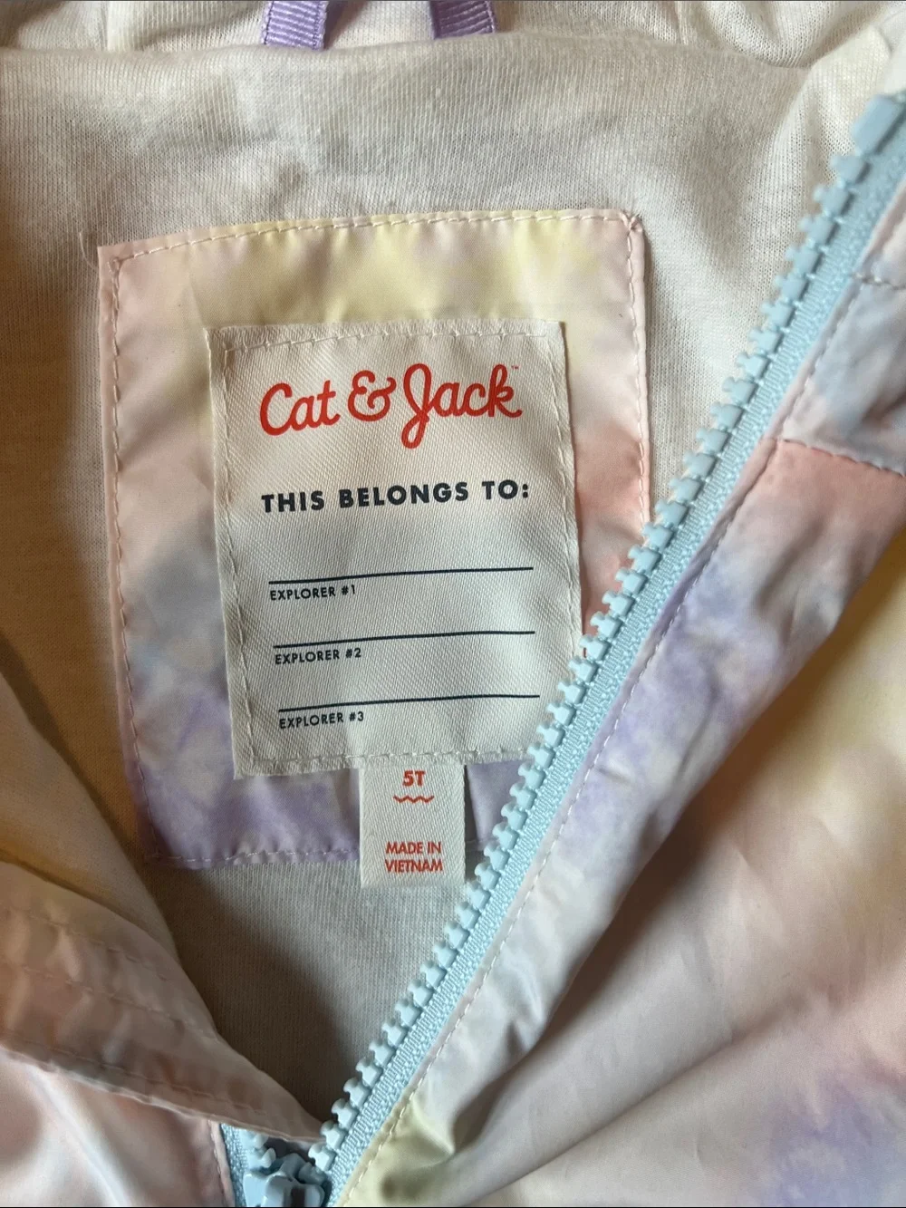 Cat & Jack Pastel Tie-Dye Hooded Windbreaker